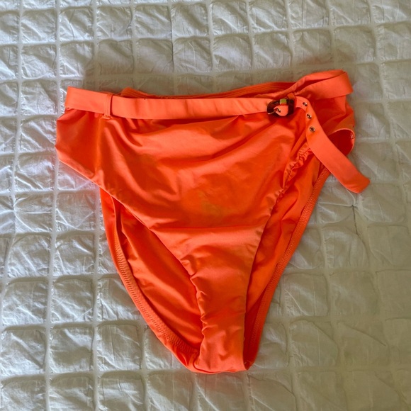 Orange High-Waisted Bikini Bottom - Picture 1 of 11